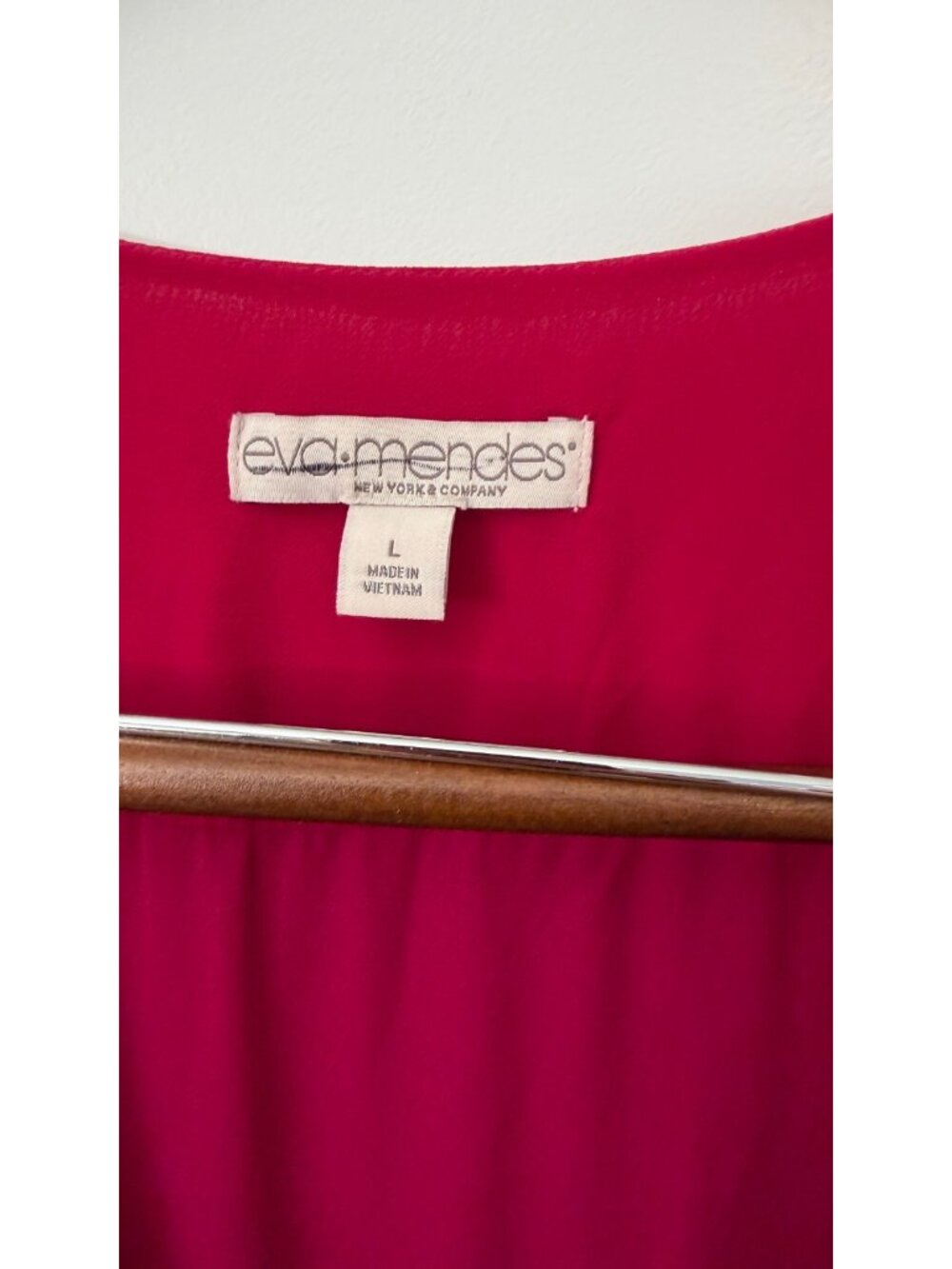 New York and Company Eva Mendes Dress Sz L Magenta Wrap Maxi - Picture 5 of 11
